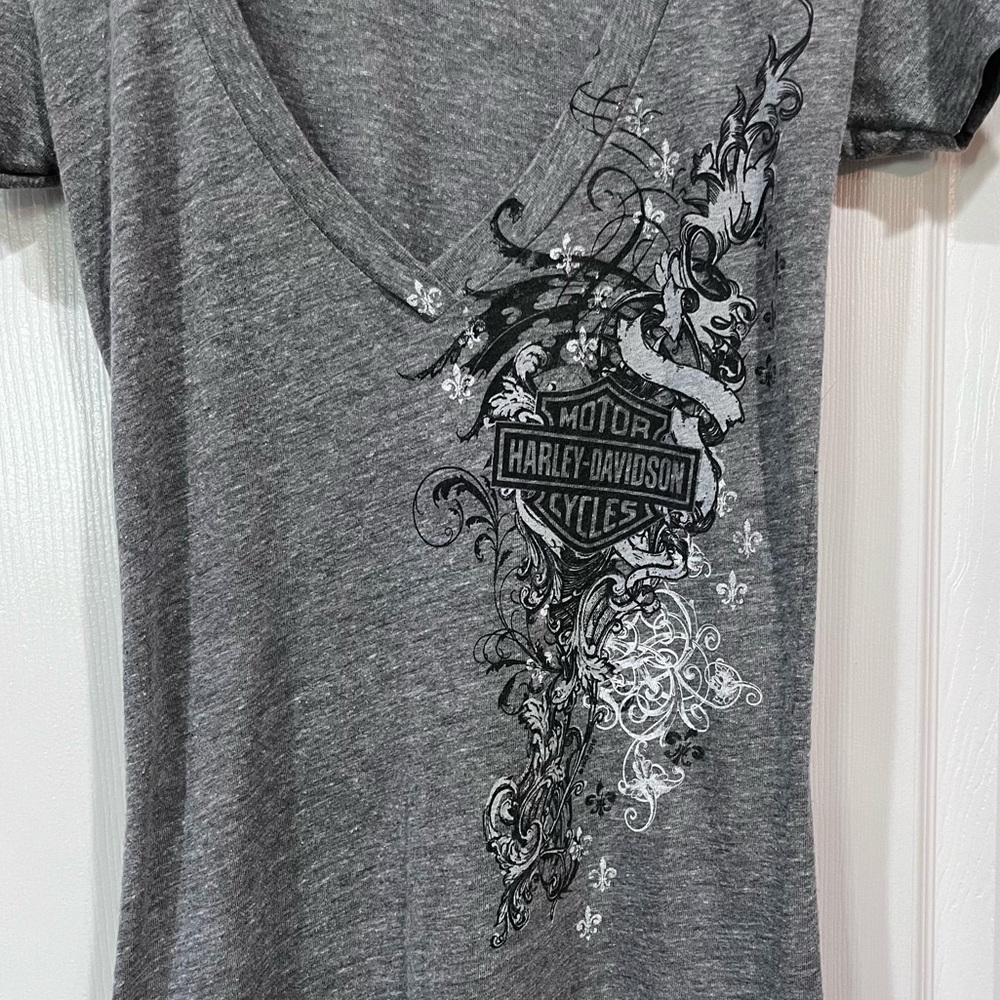 Harley-Davidson Women's Gray Graphic Tee New Orleans Size L - Picture 4 of 9